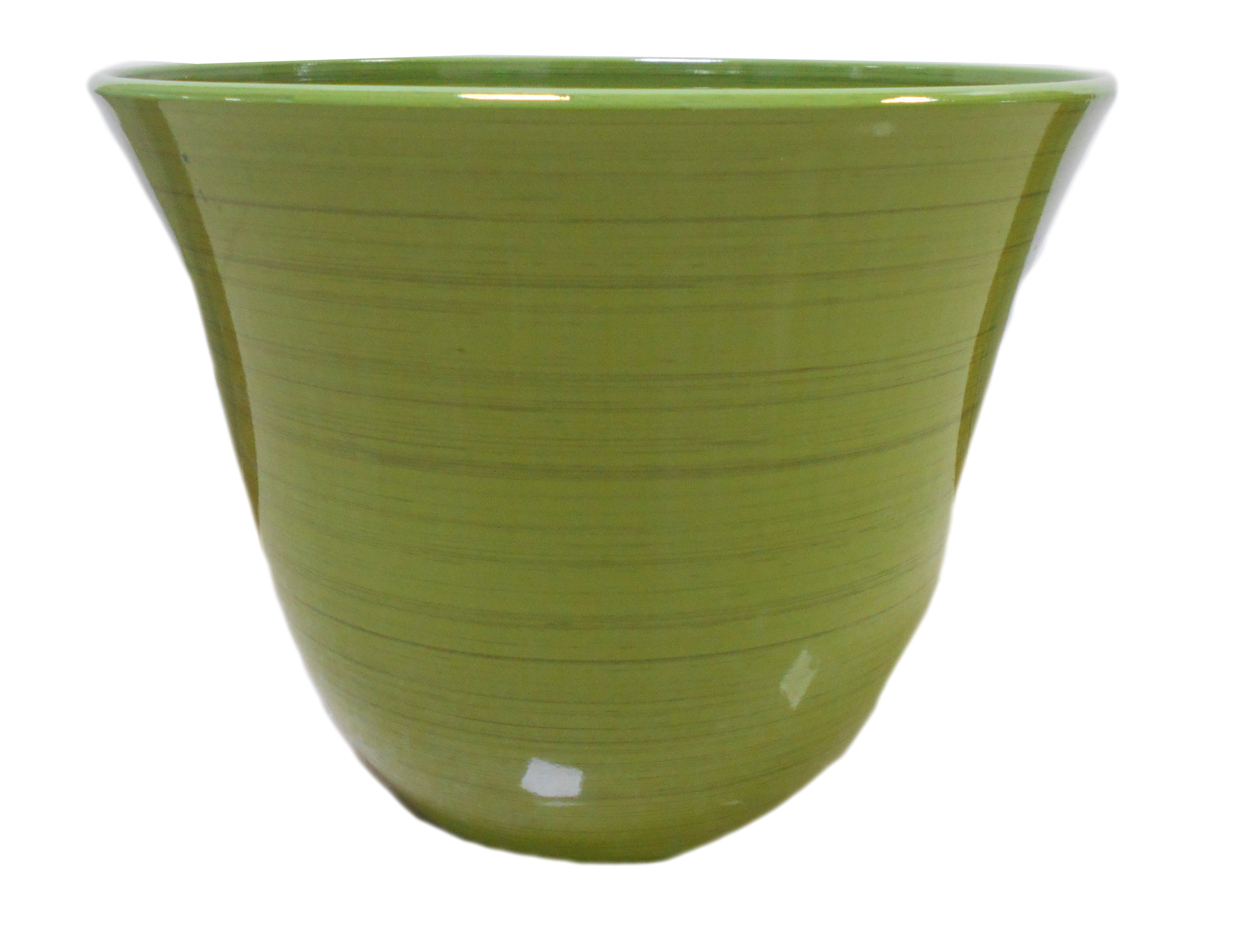 13” x 10.5” Baby Bell Planter Lime Green Gloss Black Line - 12 per case - Decorative Planters